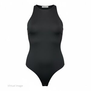 Sleeveless Racerback Halter Bodysuit (Black, XL, NWT)